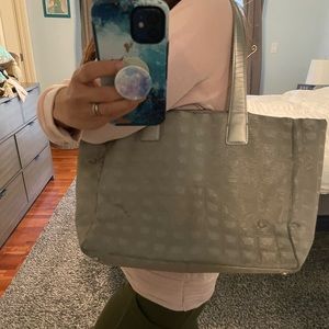 Chanel tote bag, travel line, silver